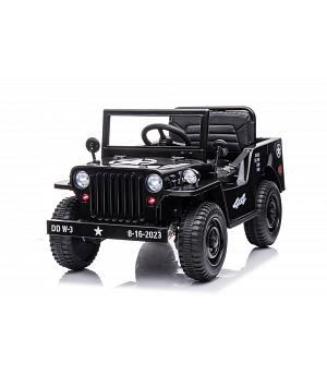 JEEP MILITAR 12V, NEGRO, 4 MOTORES, LE-JH-103, RC, ASIENTO PIEL, RUEDAS GOMA - LE14976